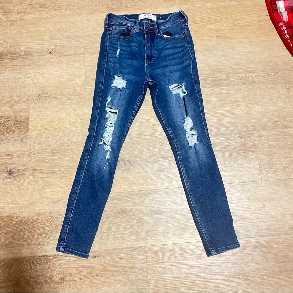 Hollister High Rise Distressed Blue Women's Jeans Size 26S